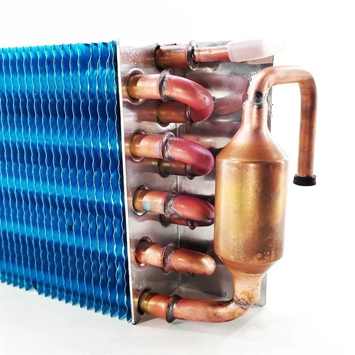 Copper Tube Plate Fin Split Ac Cooling Coil Condenser