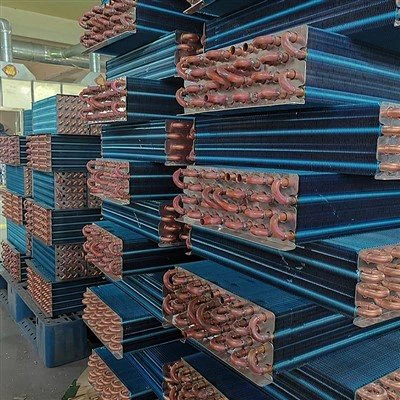 Condensador de aluminio de la aleta del tubo de cobre para la refrigeración de la industria farmacéutica